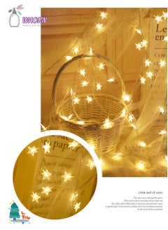 WAOKN Star LED String Light, Solar Atmosphere Light, Warm White Light, 6.5m 30 Light  - Image 3