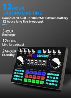 LEOKOR K1 Sound Card Podcast Equipment,DJ Mixer,Streaming Audio Mixer,Suitable for Live Broadcast/Tiktok/Youtube/PC/Karaoke (Black)  - Image 4