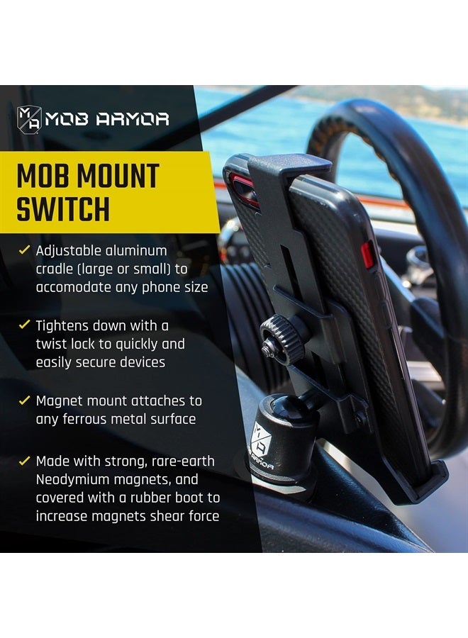 MOB ARMOR Mob Mount Switch Magnetic - Magnetic Phone Holder for Cars, ATV, UTV, & Trucks | Heavy Duty Aluminum Cell Phone Mount | w/Shock & Vibration Protection | Compatible w/iPhone & Android - Large - Image 2
