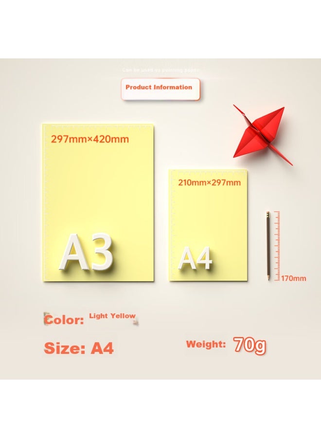 Deli A4 70g Light Yellow Copy Paper, Colored Printing Paper, Children's Diy Origami Paper, Non-cardboard Paper, 100 Sheets/pack, 7391 - Image 4