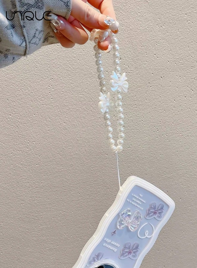 Unique For Huawei P60 Pro 6.67 Phone Case - 3D Bow Phone Case - Clear Purple Pattern Phone Case - Phone Case with Lanyard - Silicone Drop & Scratch Protection - Image 2