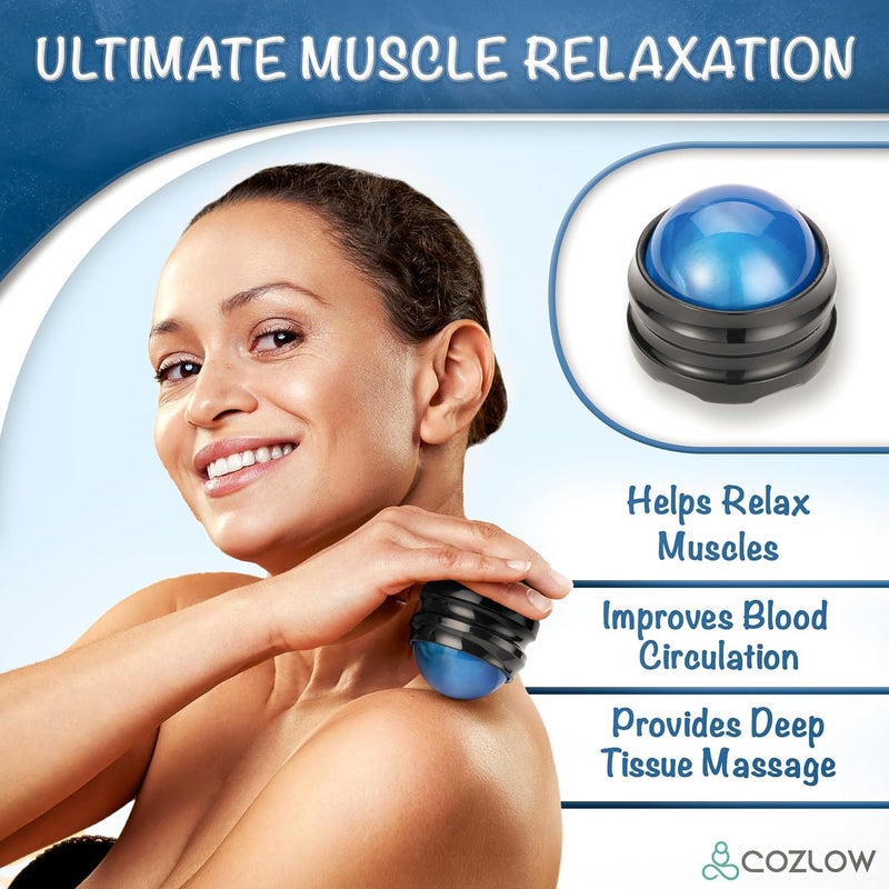 COZLOW Massage Ball Muscle Massager Roller Tool for Trigger Point Deep Tissue Release Hand Held Manual Massage Therapy for Back Neck Leg Shoulder Foot Pain Relief by Cozlow - Image 2