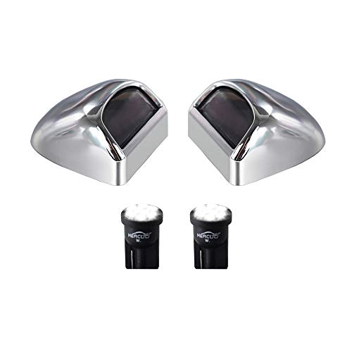 HERCOO LED License Plate Light Lamp Lens White Bulbs Chrome Rear Housing Compatible with 1999 after Silverado Sierra Avalanche Suburban Escalade Yukon GMC Cadillac Truck Step Bumper, Pack of 2 - Image 1