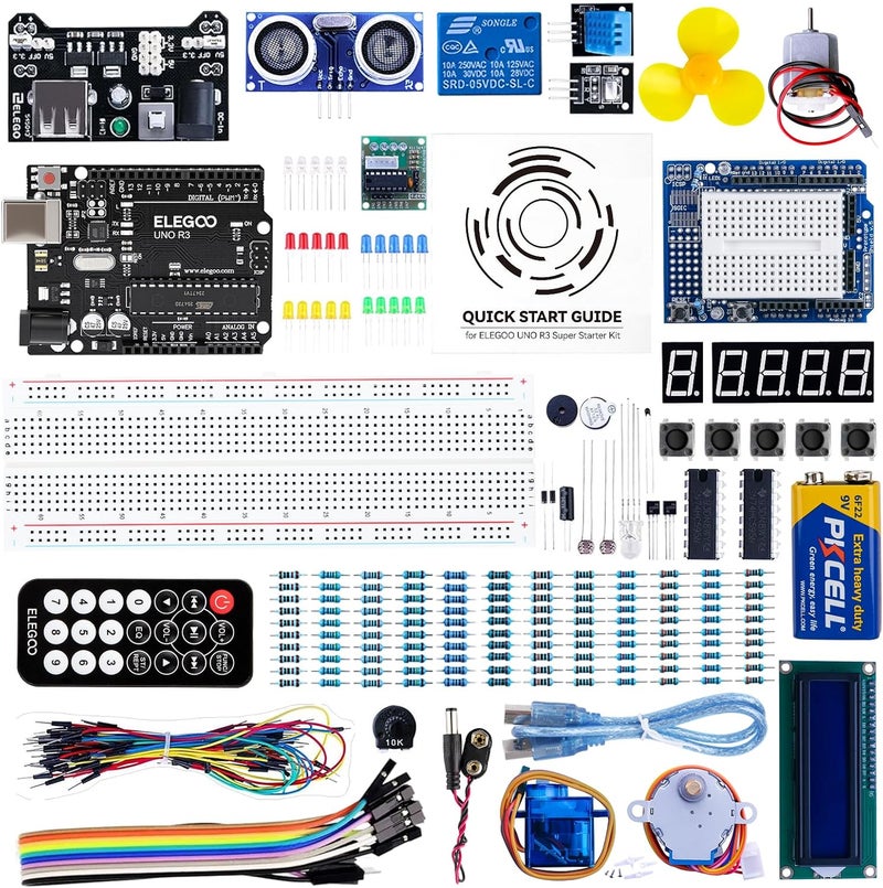 إليجو مجموعة ELEGOO UNO Project Super Starter Kit مع دليل تعليمي ولوحة UNO R3 متوافقة مع Arduino IDE - Image 1