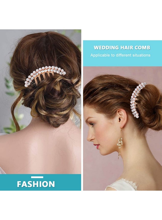 PALAY ® 3 Pcs Pearl Claw Hair Clips Side Comb Rhinestone French Hairpins Metal Decorative Hair Bun Clips Hair Accessories For Women Girls Gift - Image 5