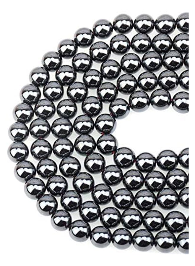 LPBeads 100PCS 8mm Natural Hematite Beads Gemstone Round Loose Beads for Jewelry Making with Crystal Stretch Cord - Image 2