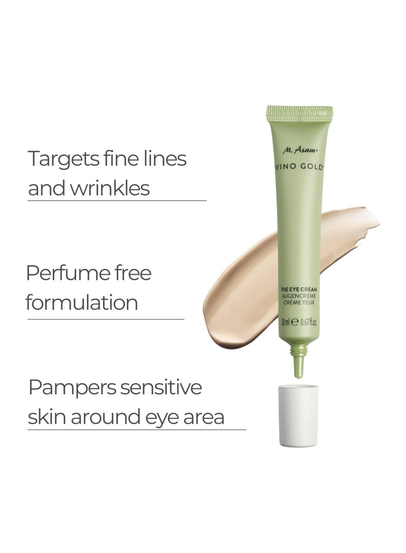 أم. أسام VINO GOLD Eye Cream - Fragrance-free eye care against dark circles & for a smoothed, toned & regenerated eye area, reduces wrinkle depth with hyaluronic acid, under eye cream, 0.67 Fl Oz - Image 2