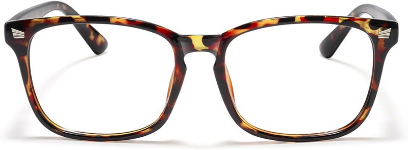 TIJN Storage burden minimized build Blue Light Blocking Glasses for Women Men Clear Frame Square Nerd Eyeglasses Anti Blue Ray Computer Screen Glasses Easy assemble alternatives - Image 1