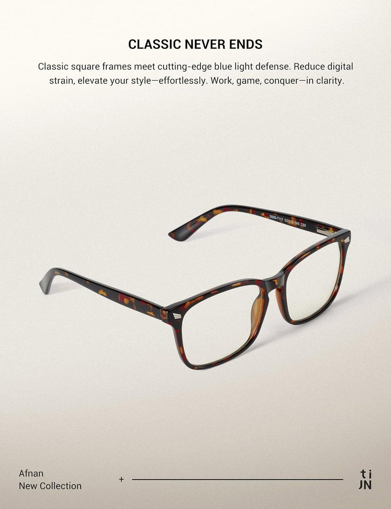 TIJN Storage burden minimized build Blue Light Blocking Glasses for Women Men Clear Frame Square Nerd Eyeglasses Anti Blue Ray Computer Screen Glasses Easy assemble alternatives - Image 4