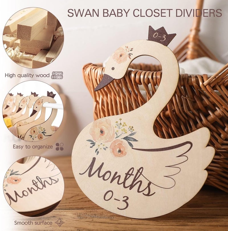 SYOSI Kids Wardrobe Dividers - Double-Sided Wooden Organizers for Newborns to 24 Months - Image 3