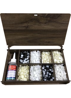 Half Pearl Decoration Bead Set 8 Types 50 Grams Each (Wooden Box)