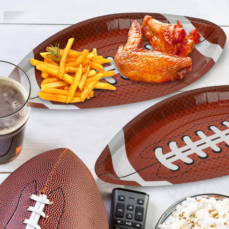 QZYL 100 PCS Football Party Decorations, Large Shape Plates, Touch Down Party Decorations, Disposable Party Supplies for Touchdown Birthday Themed - Image 4