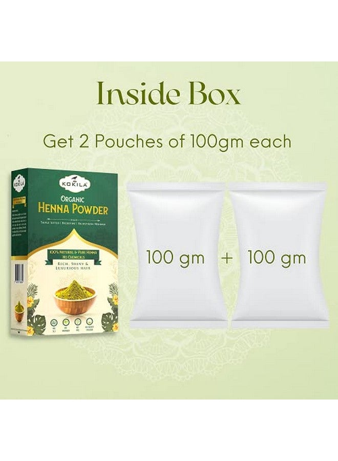 Kokila Organic Henna Powder For Natural Hair Color, 100% Natural Henna Leaves Powder 1Box (2 Pouches - 100Gm Each) 200Gm - Image 3