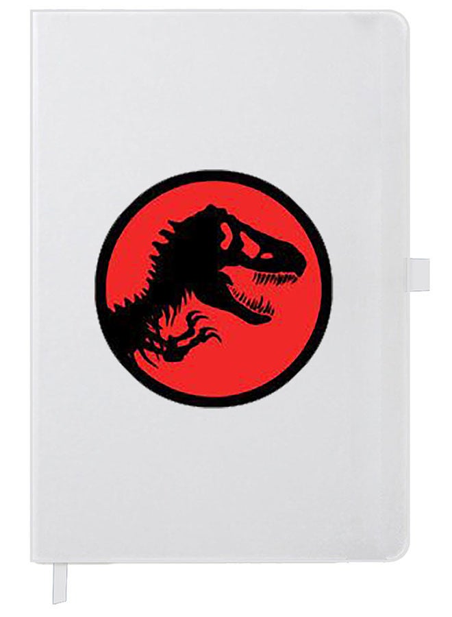 Theodor دفتر ملاحظات سميك أبيض بتصميم فاخر بحجم A5 - حديقة الديناصورات - Image 1