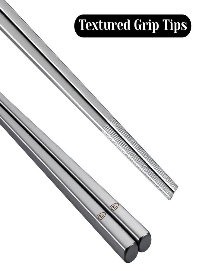 Thrymme Travel Chopsticks with Case, 9.25 Inch Reusable Stainless Steel Chopsticks for Adults, Portable for Travel (Silver) - Image 3