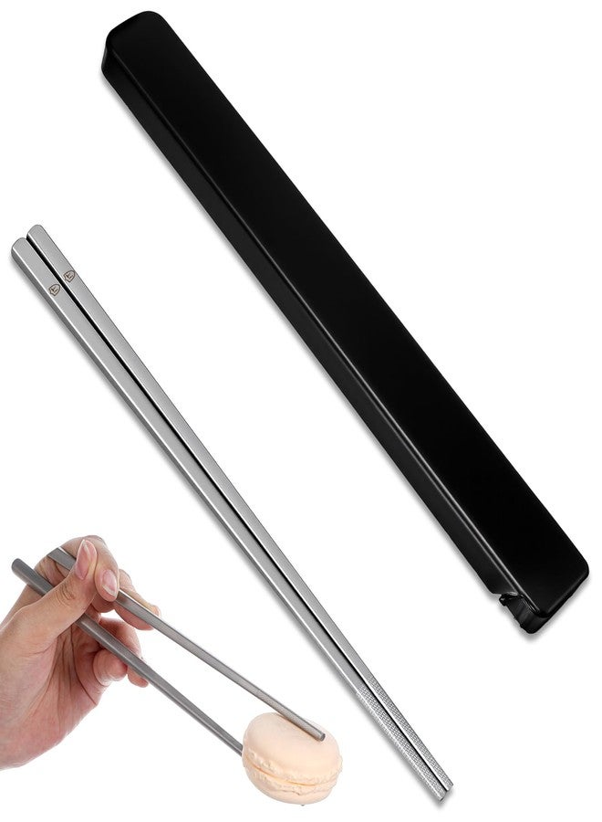 Thrymme Travel Chopsticks with Case, 9.25 Inch Reusable Stainless Steel Chopsticks for Adults, Portable for Travel (Silver) - Image 1