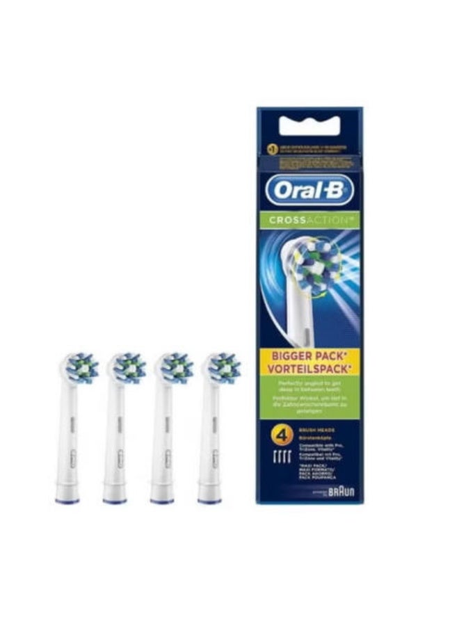 Oral-B 4-Piece Cross Action Replacement Brush Head White/Blue