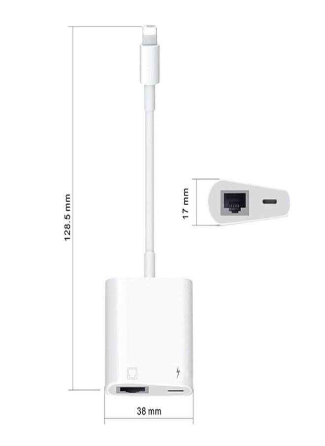 XLT Lightning to RJ45 Adapter 2 in 1 Ethernet LAN Network Adapter with Charge Port  - Image 5