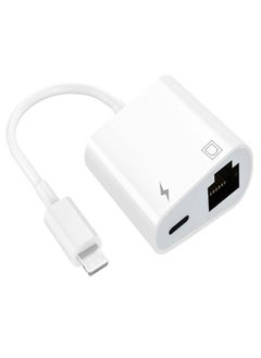Lightning to RJ45 Adapter 2 in 1 Ethernet LAN Network Adapter with Charge Port