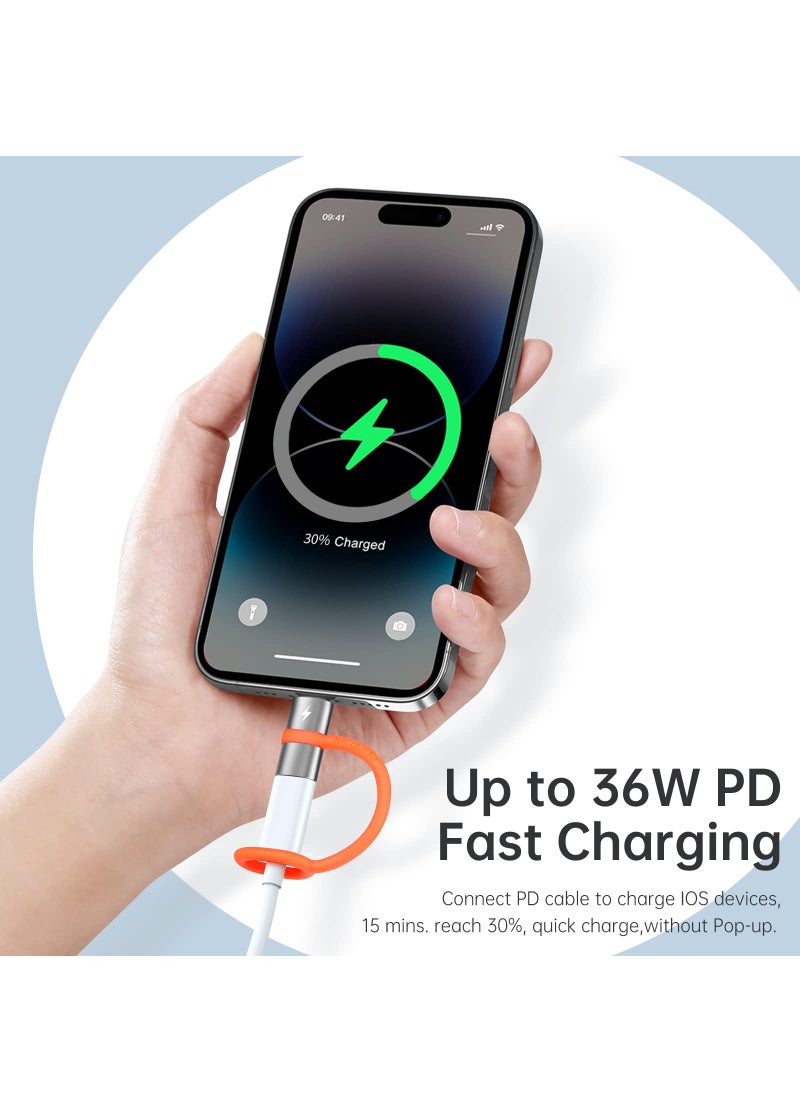KASTWAVE - USB C to Ligtning Adapter,36W Type C to Lightn-ing Adapter PD Fast Charging for Phone 14/13/12/11/XS/XR/SE/AirPods,Fits Original MacBook USB C Charger Adapter, Support Data Transmission - Image 1
