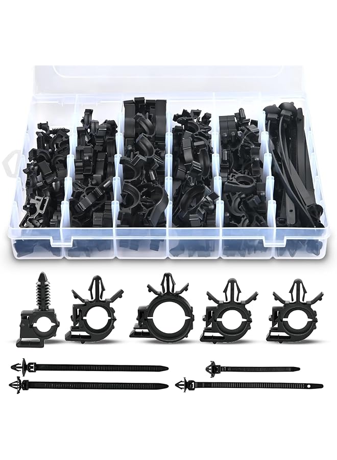 S-TOP Car Wire Harness Cable Clips Set, Automotive Wire Loom Routing Clips Cable Management Fastener Holder Kit with Storage Box for Car Motorcycle,Truck, Vehicle Wiring Accessories (130 pcs) - Image 1