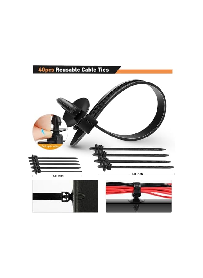 S-TOP Car Wire Harness Cable Clips Set, Automotive Wire Loom Routing Clips Cable Management Fastener Holder Kit with Storage Box for Car Motorcycle,Truck, Vehicle Wiring Accessories (130 pcs) - Image 3