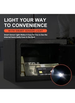 erorex Fireproof Safe Box With Sensor Light And Fireproof Bag Money Safe Box With Digital Keypad Security Safe Box For Home 0.23 Cubic Small Safe With Keys And Pass Code For Cash Jewelry Silver  - Image 2