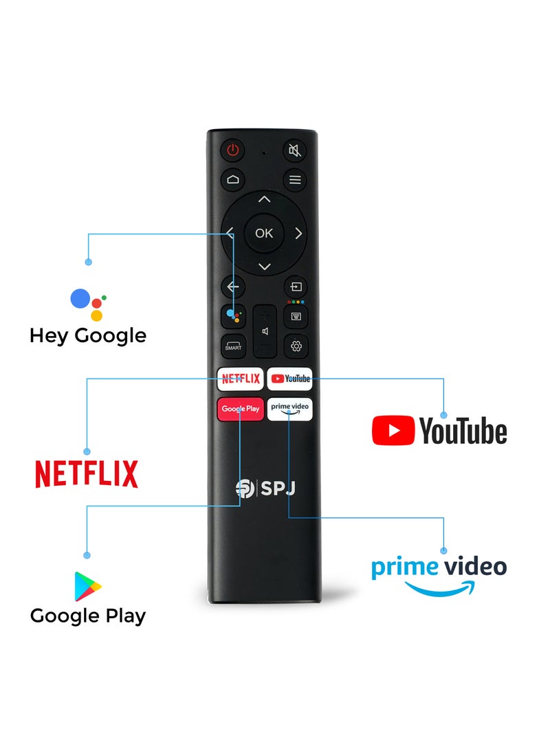 SPJ 40 Inches FHD Android TV, LED TV, Screen Mirroring, Bluetooth With HDMI & USB Ports, Inbuilt WIFI, Voice Control Remote, Google Play Assistance & Android TV, BLACK, FHDS40BL2200V