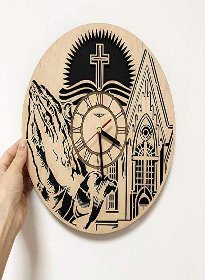 NABSTER Holy Bible Christian Eco Wood Wall Clock for Home Decor (12 Inch) - Image 4