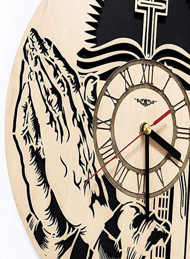 NABSTER Holy Bible Christian Eco Wood Wall Clock for Home Decor (12 Inch) - Image 2