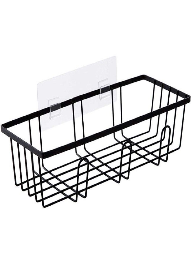 HOME CUBE® Self Adhesive Kitchen Storage Rack with 3 Hook Spoon Holder Wardrobe Hanging Organizer Bathroom Rack Storage Rack. - Image 2