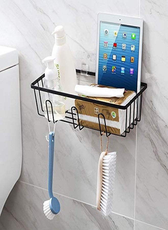HOME CUBE® Self Adhesive Kitchen Storage Rack with 3 Hook Spoon Holder Wardrobe Hanging Organizer Bathroom Rack Storage Rack. - Image 3