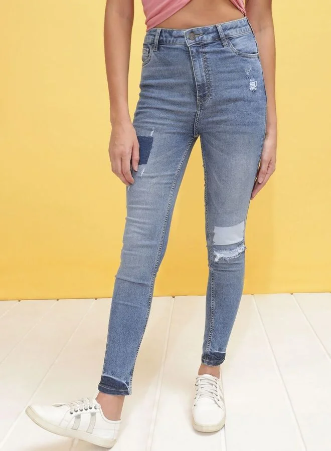 Women Slim Fit Solid High Rise Jeans