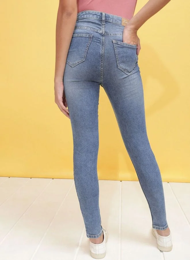 Freehand  Women Slim Fit Solid High Rise Jeans for Women | Best Price UAE