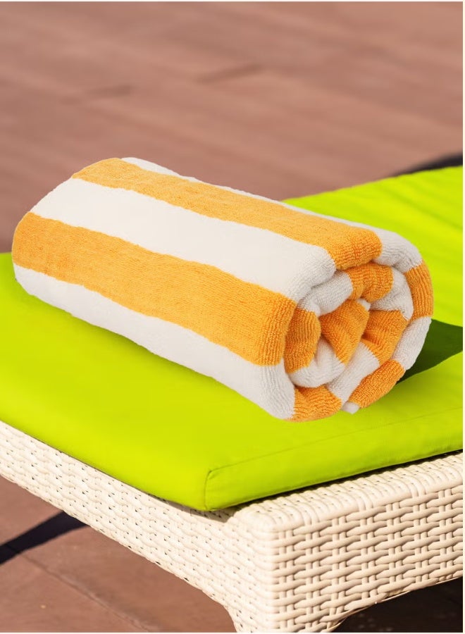 Pearl Coast International Pearl Coast Oversized Beach Towel Set (Pack of 4) | 90x180cm | Extra Large | Premium Cotton | 600 GSM | Super Soft and Highly Absorbent | Hotel And Spa Quality Towels | Yellow and White Stripe - Image 5