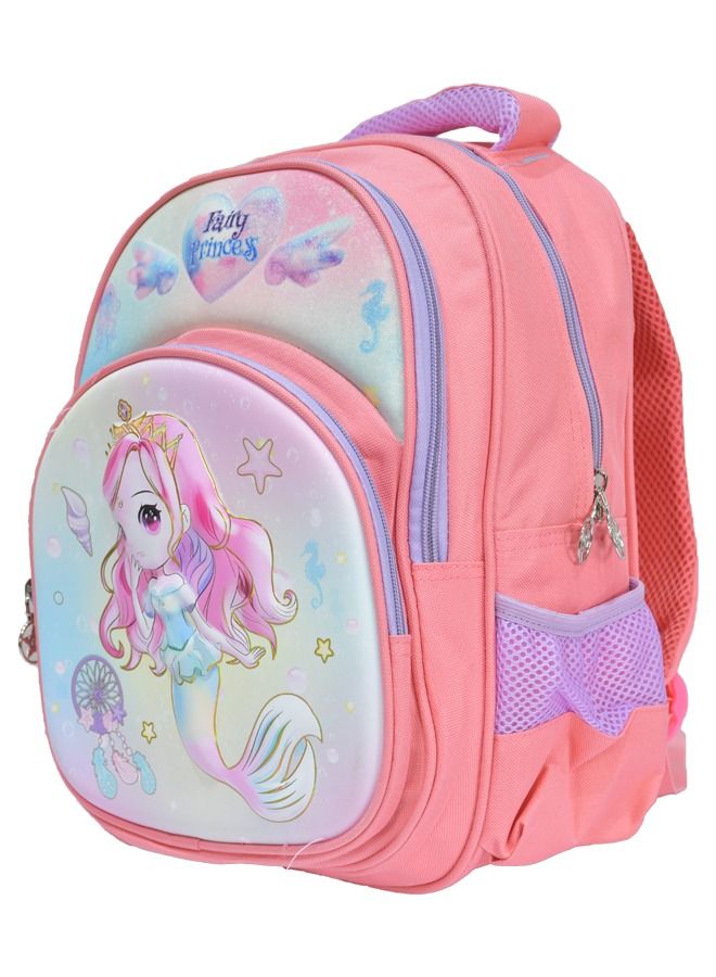 High quality nylon school backpack for girls, Pink - Image 1