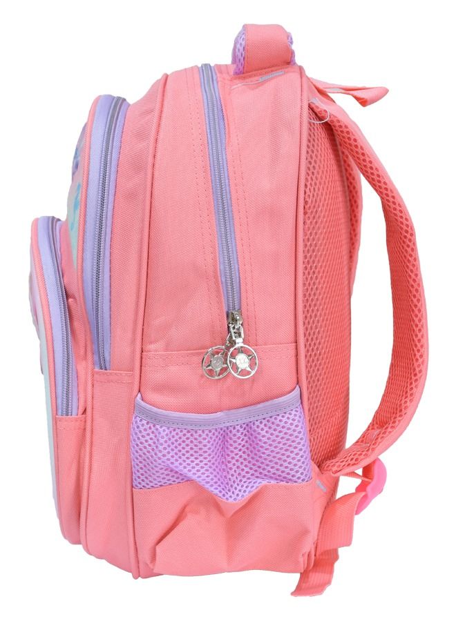 High quality nylon school backpack for girls, Pink - Image 3