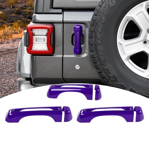 PDKLIN for Jeep JL Tailgate Door Handle Cover Trim Fit for Jeep Wrangler JL JLU 2018 up 2DR Purple Exterior Accessories 3pcs - Image 1