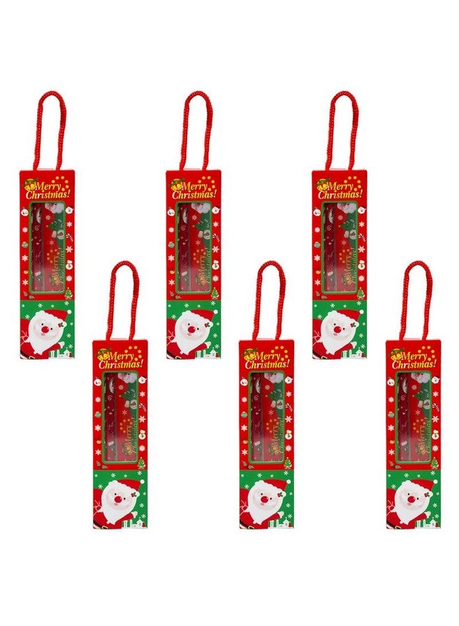 بارتيت مجموعة هدايا القرطاسية لعيد الميلاد المجيد من بارتيت، قلمان رصاص، ممحاة، مبراة، ميزان للأطفال، هدايا إرجاع القرطاسية للأطفال - هدايا عيد الميلاد للأطفال (عبوة من 6 قطع) - Image 1