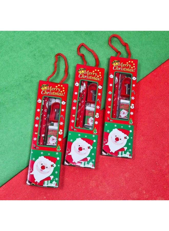 بارتيت مجموعة هدايا القرطاسية لعيد الميلاد المجيد من بارتيت، قلمان رصاص، ممحاة، مبراة، ميزان للأطفال، هدايا إرجاع القرطاسية للأطفال - هدايا عيد الميلاد للأطفال (عبوة من 6 قطع) - Image 3