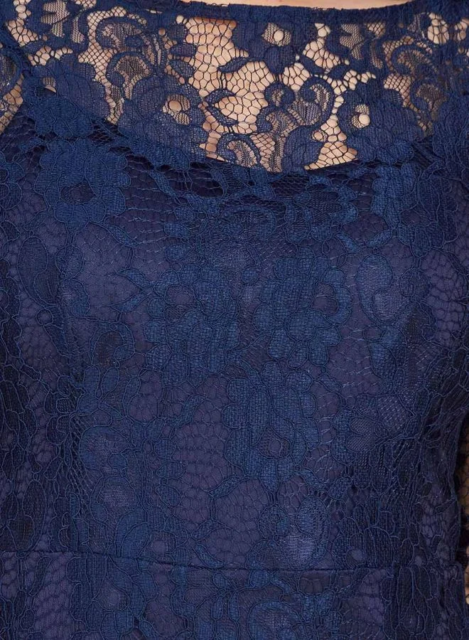 Styli Lace Detail A-Line Midi Dress