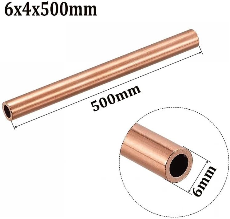 GTPBAO Red Copper Straight Pipe 100mm Length for Keycap Repairs Copper Metal Tubing straight(OD 3 x ID 1mm) - Image 2
