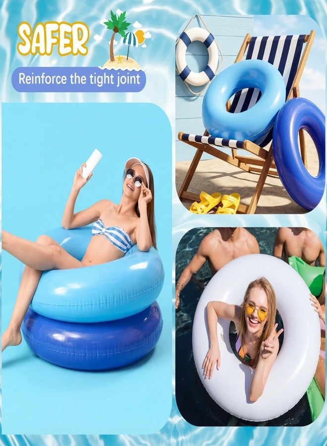 Arrowbash مجموعة عوامات حمام سباحة قابلة للنفخ من آروباش، 8 قطع، أنبوب سباحة بطول 28 بوصة، عبوة كبيرة للبالغين، عوامات حمام سباحة، زينة حفلات الشاطئ، للنساء والرجال، النهر، البحيرة، عطلة الصيف (سلسلة زرقاء) - Image 4