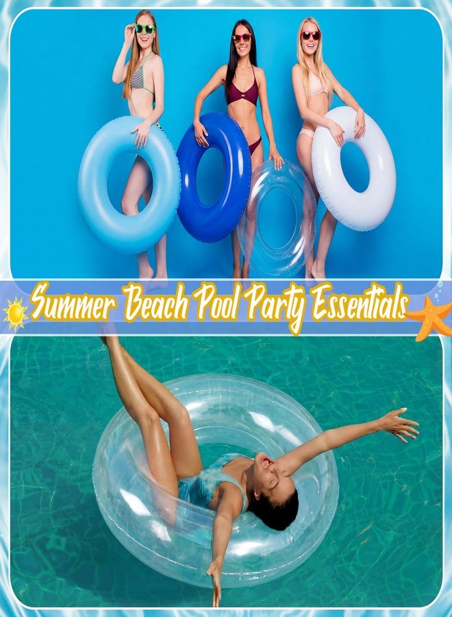 Arrowbash مجموعة عوامات حمام سباحة قابلة للنفخ من آروباش، 8 قطع، أنبوب سباحة بطول 28 بوصة، عبوة كبيرة للبالغين، عوامات حمام سباحة، زينة حفلات الشاطئ، للنساء والرجال، النهر، البحيرة، عطلة الصيف (سلسلة زرقاء) - Image 5