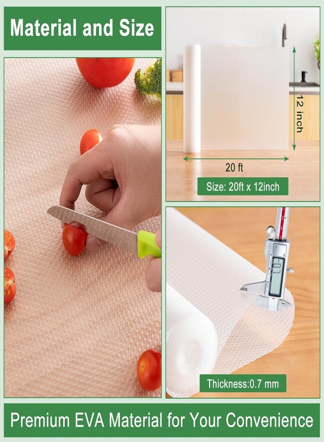Amrules 12 Inches x 20 FT Non-Adhesive Shelf Liner Water Resistant Oil-Proof Thickened Easy to Clean and Cut Drawer Mats for Refrigerator, Desk, Cabinet, Kitchen - Image 2
