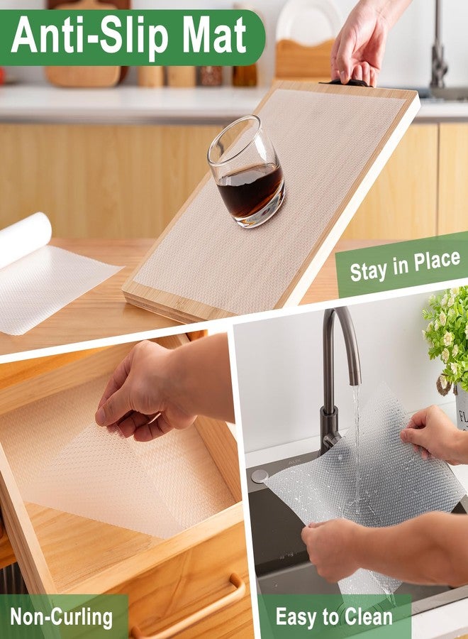 Amrules 12 Inches x 20 FT Non-Adhesive Shelf Liner Water Resistant Oil-Proof Thickened Easy to Clean and Cut Drawer Mats for Refrigerator, Desk, Cabinet, Kitchen - Image 4