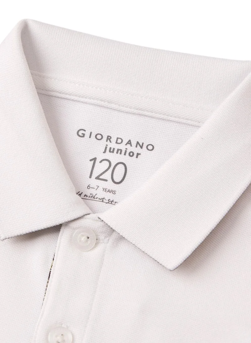 GIORDANO Kids' Napoleon Polo: Classic Piqué, Bold Embroidery, All-Day Comfort