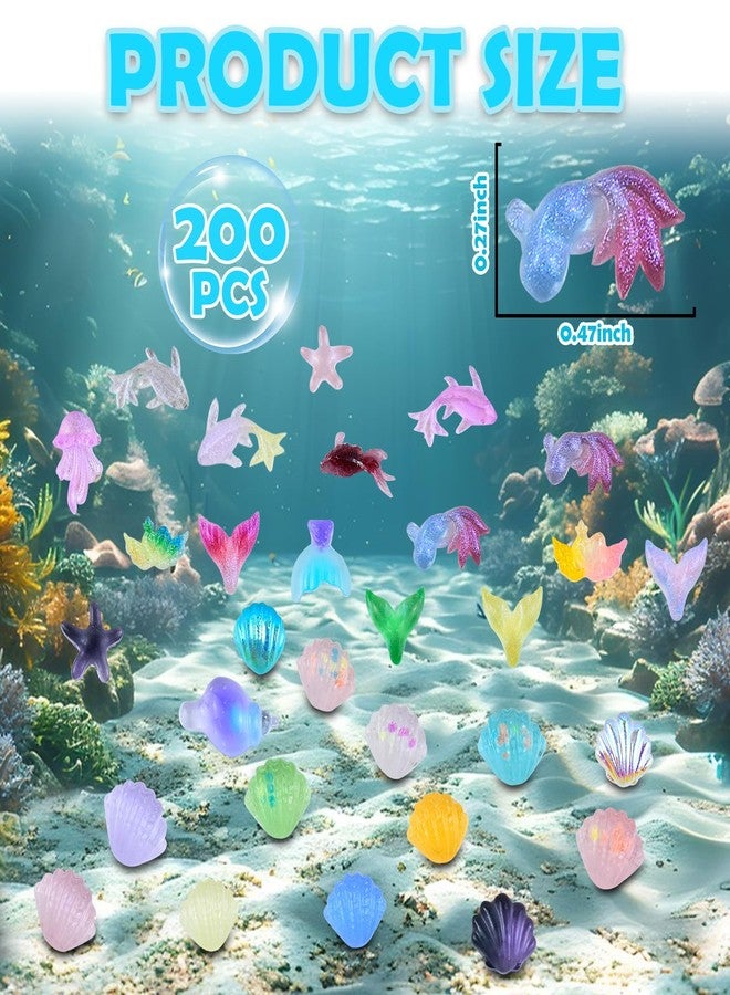 BENOSPACE 200 Pcs Mini Resin Ocean Animals Miniature Plastic Fish Aquarium Decorations Tiny Sea Animal Variety Figurines to Hide for DIY Crafts Fairy Garden Dollhouse Micro Landscaping Fish Tank - Image 2