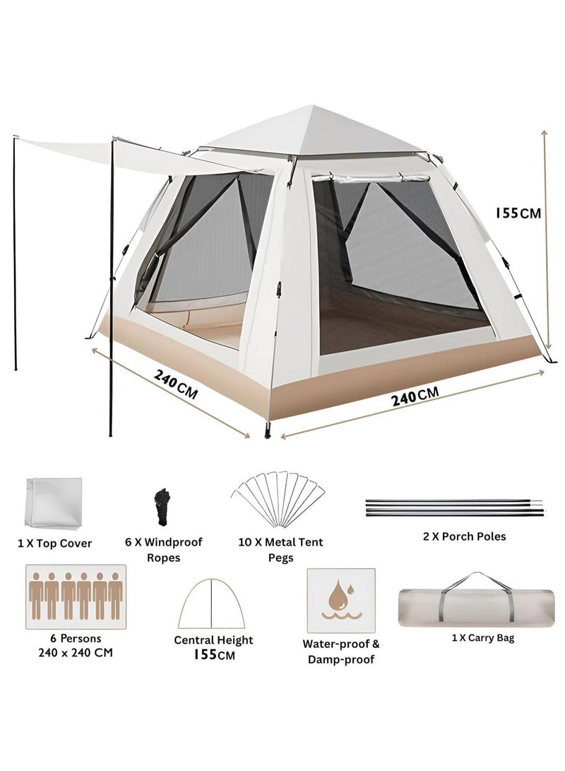 Arabest Camping Tent - 4-8 Person Family Tent Instant Easy Set up Tent with Carry Bag, Waterproof Windproof Pop Up Tent for Camping, Hiking, Mountaineering - Image 2