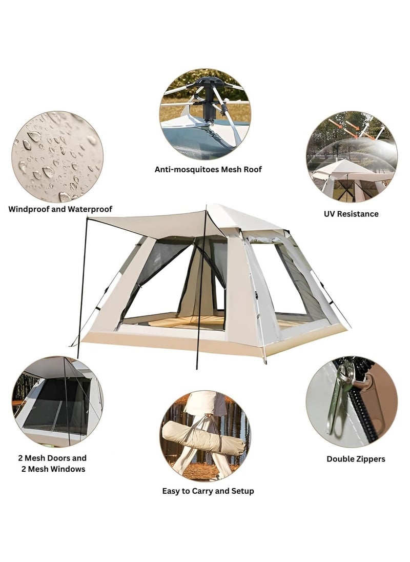 Arabest Camping Tent - 5-8 Person Family Tent Instant Easy Set up Tent with Carry Bag, Waterproof Windproof Pop Up Tent for Camping, Hiking, Mountaineering  - Image 3